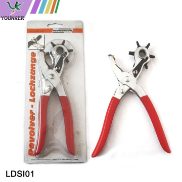 6 Sizes Revolving Leather Belt Hole Punch Plier